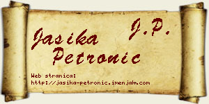 Jasika Petronić vizit kartica